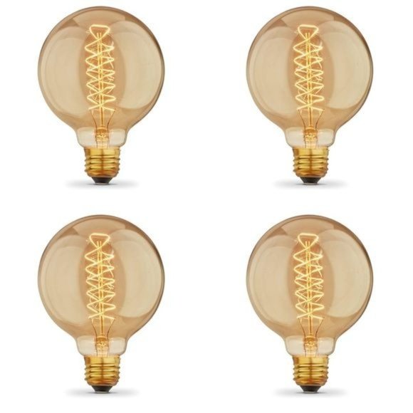 4 spiral filament Edison lightbulbs 40w bulbs decoration - Picture 1 of 4
